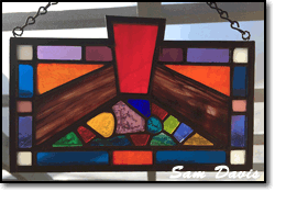 Art nouveau style stained and mosaic glass by Sam Davis. 2019